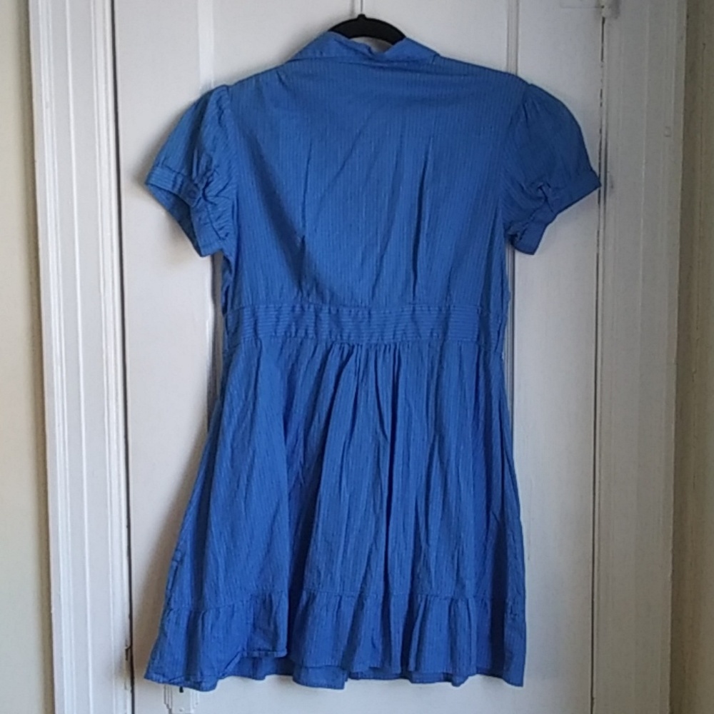 Blue Striped Ruffle Front Dress - Picture 3 of 3